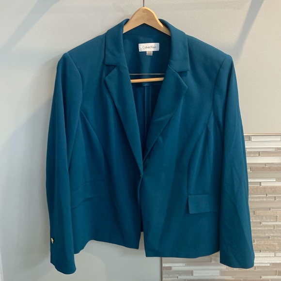 Plus size Calvin Klein deep turquoise colored jacket. - Picture 1 of 3
